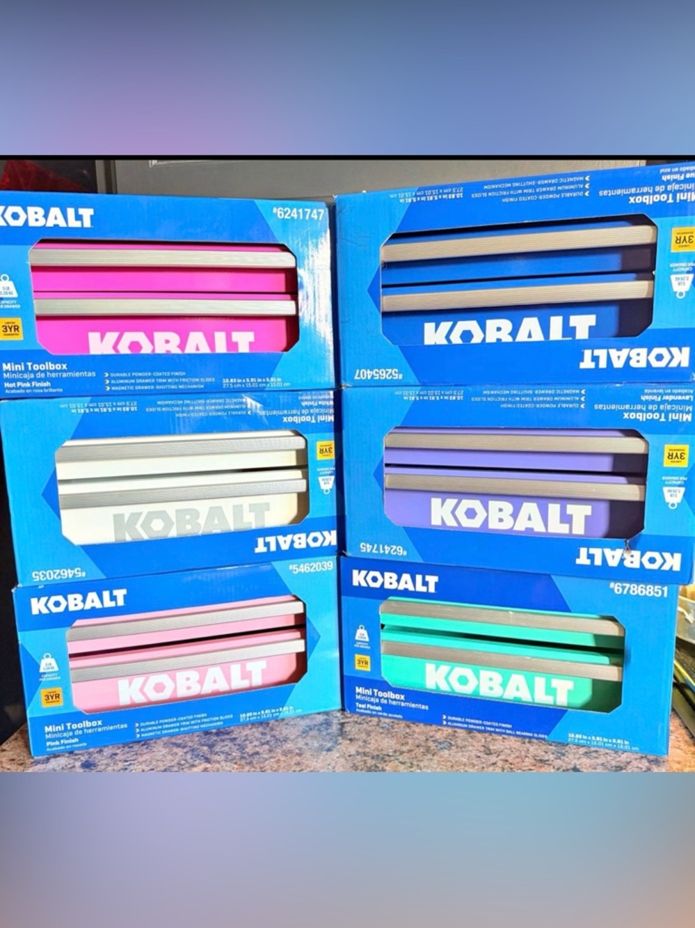 New Kobalt Mini Toolboxes - Assorted Color Options Durable Power Coating Finish